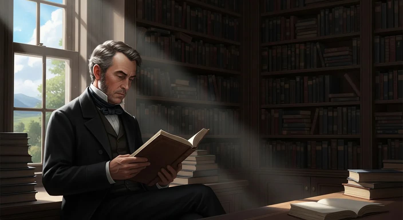 「ラルフ・ワルド・エマーソン」「もっとも高度な文明においても、読書はやはり最大の喜びである。一度その満足を知った者は、不幸の中でもその満足を得る。」の画像