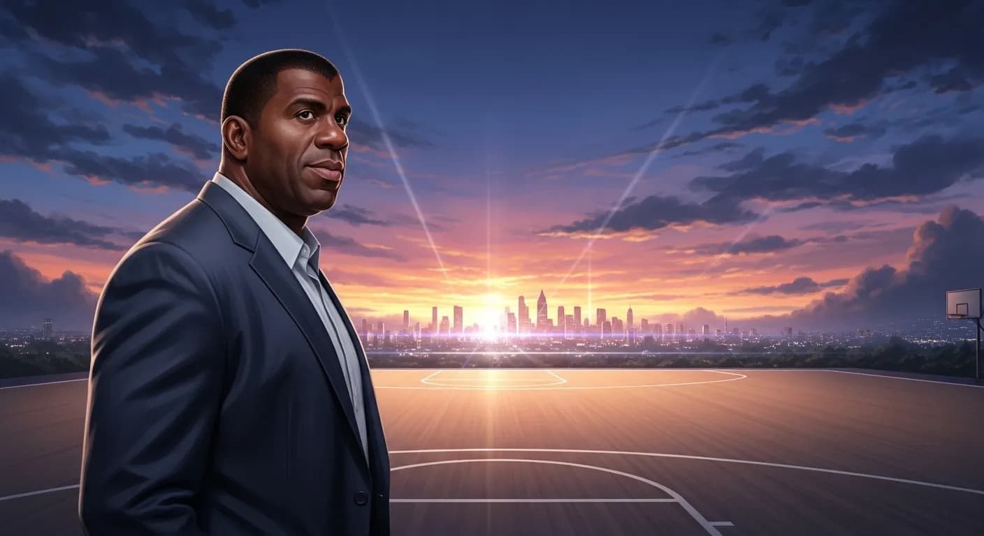 「マジック・ジョンソン」「あなたが現状を変えられる唯一の人間だ。
あなたの夢が何であれ、それを追いなさい。」の画像