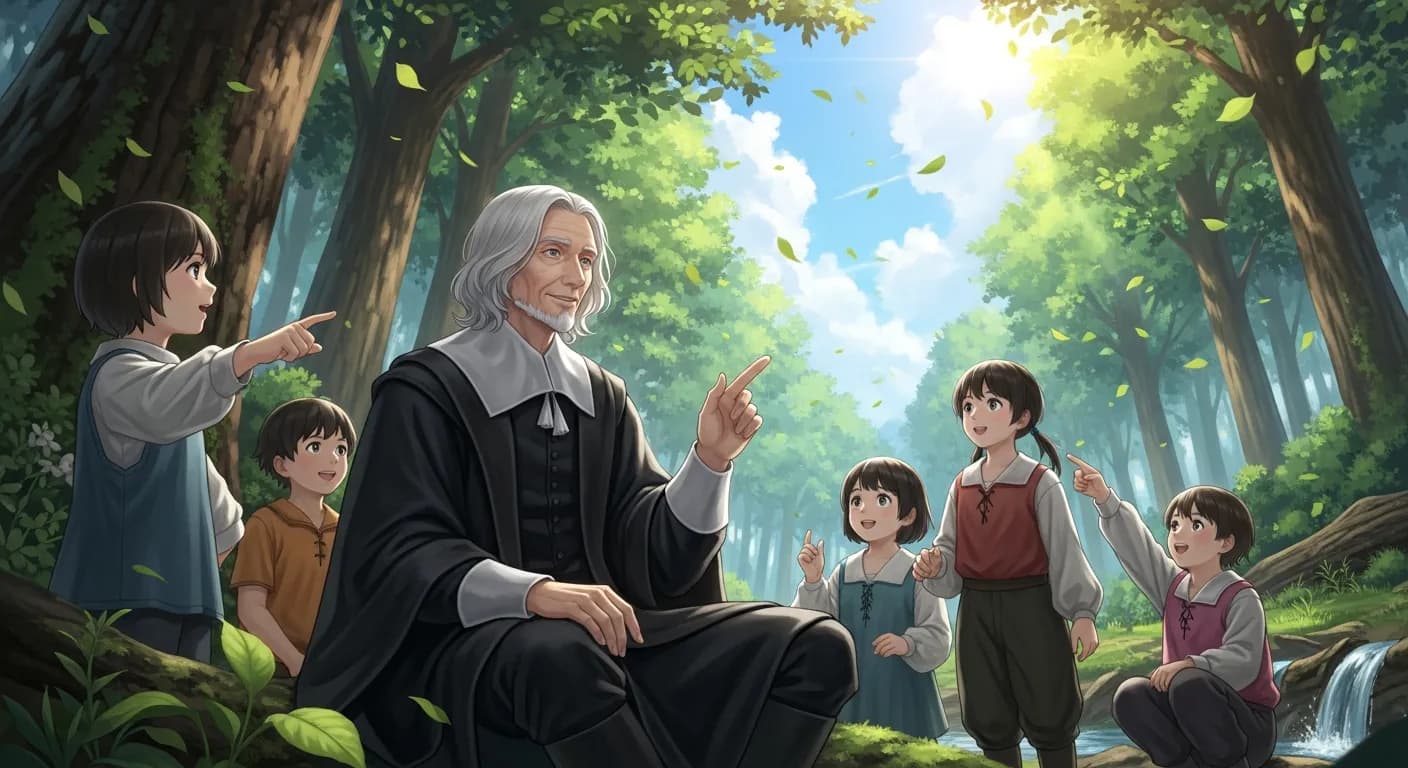 「ヨハン・アモス・コメニウス」「賢くなろうとして本や黒板に教えを乞うてはならない。 天と地と林と木の葉とは、本当に子供らを賢くするであろう。」の画像