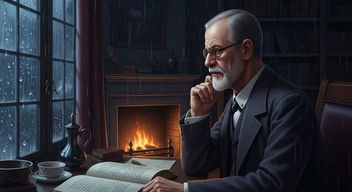 「ジークムント・フロイト」「自ら進んで求めた孤独や他者からの分離は、 人間関係から生ずる苦悩に対してもっとも手近な防衛となるものである。」の画像