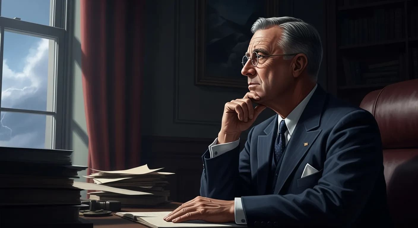 「フランクリン・ルーズベルト」「ある事を真剣に3時間考えて、 自分の結論が正しいと思ったら、 3年かかって考えてみたところでその結論は変わらないだろう。」の画像