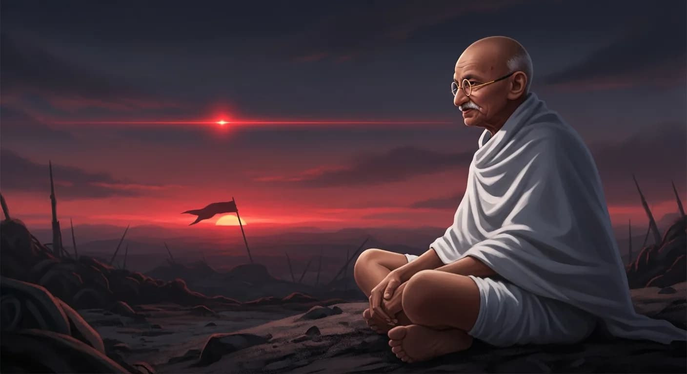 「マハトマ・ガンディー」「暴力によって得られた勝利は敗北に等しい。一瞬でしかないのだから。」の画像