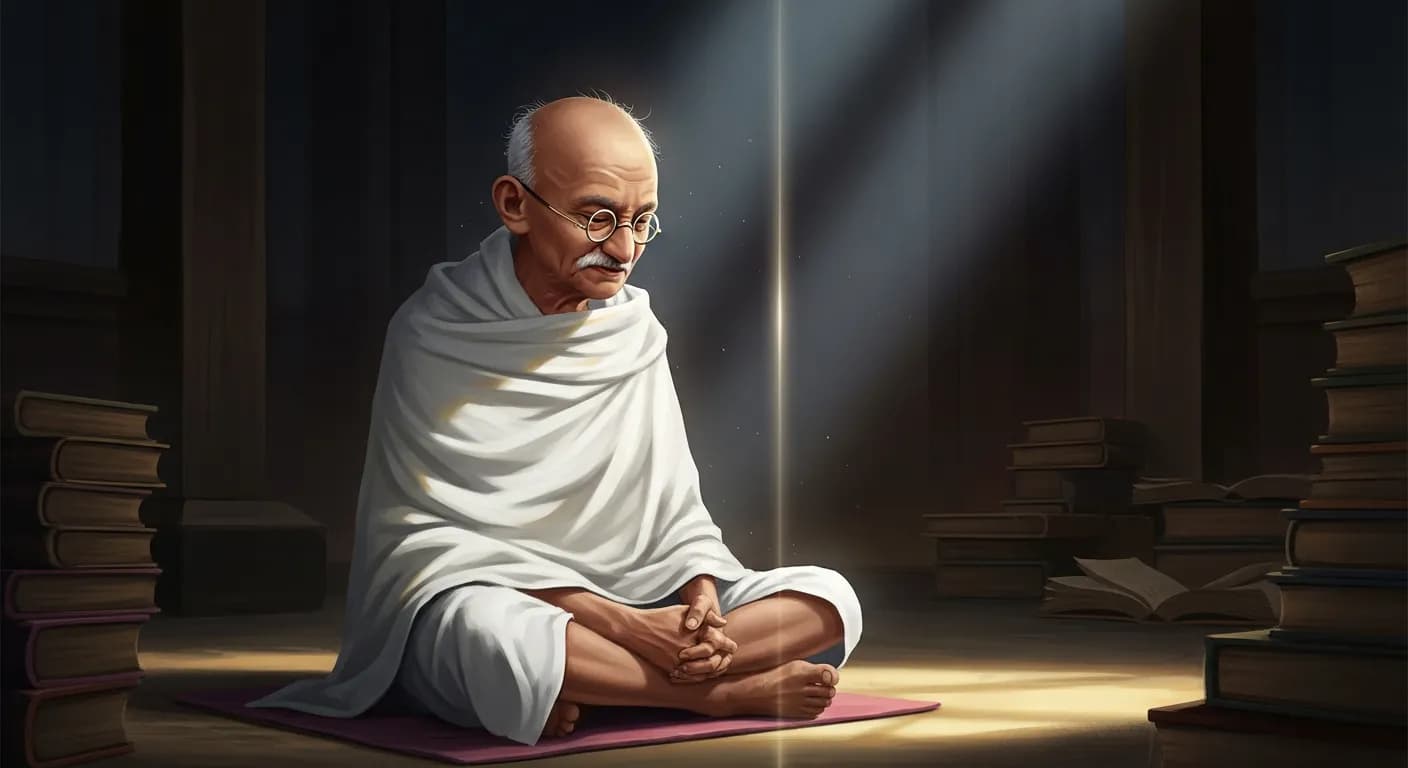 「マハトマ・ガンディー」「心の中に暴力性があるのなら、暴力的になった方がよい。無気力を隠そうと非暴力を口実にするよりは。」の画像