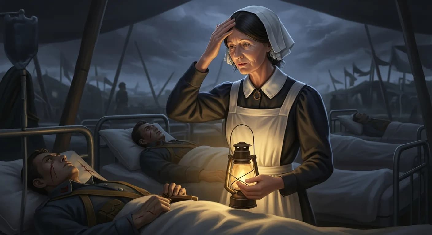 「フローレンス・ナイチンゲール」「天使とは、美しい花をまき散らす者ではなく、苦悩する者のために戦う者のことだ。」の画像