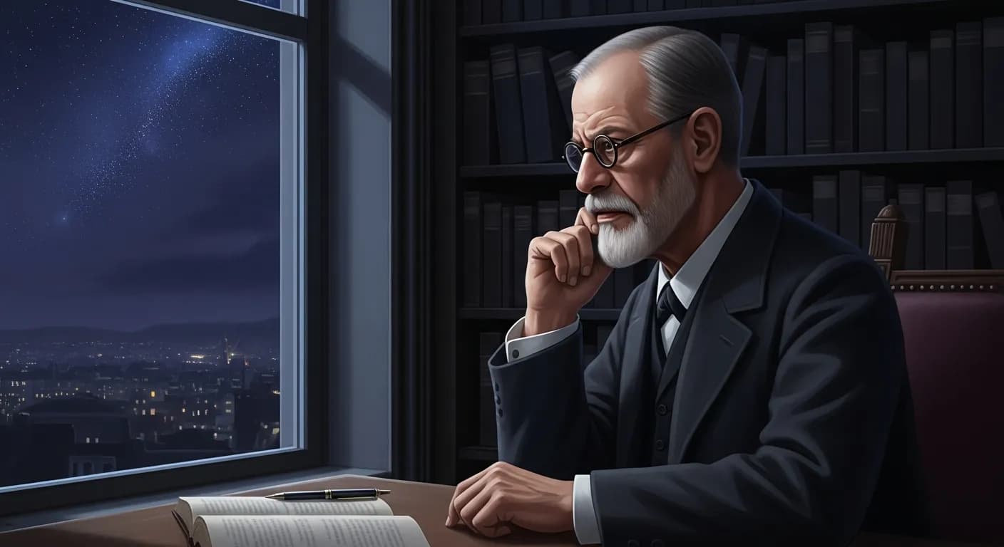 「ジークムント・フロイト」「人生の目的に対する疑問は無限といってよいほどにしばしば提出されてきているが、 ついぞ満足できるような答えが与えられたことはない。 また、そのような答えはおそらく決して許されないものなのだろう。」の画像