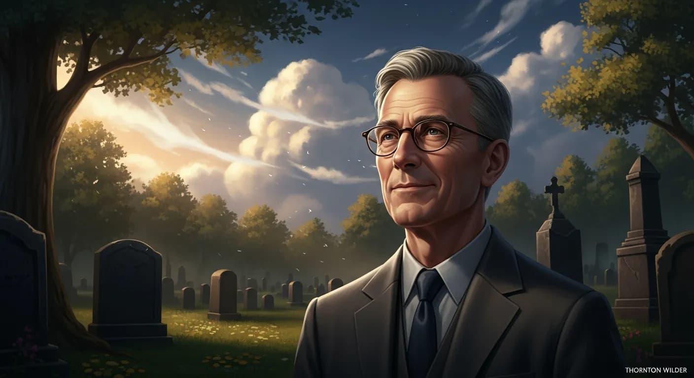 「ソーントン・ワイルダー」「死者にたいする最高の手向けは、悲しみではなく感謝だ。」の画像