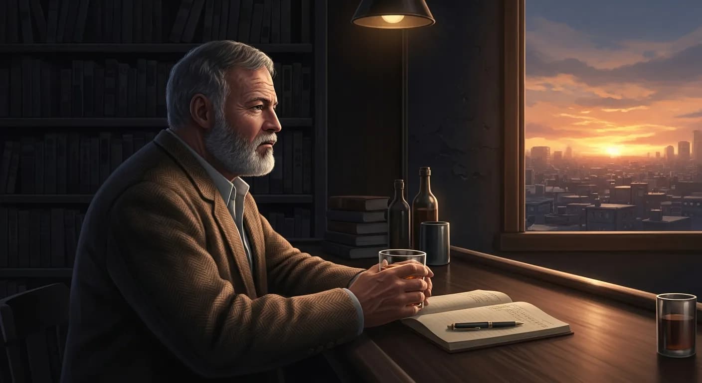 「アーネスト・ヘミングウェイ」「友情の基礎を作るには、まず女と恋をしなければならない。」の画像