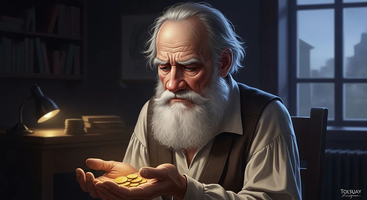 「レフ・トルストイ」「ああ、金、金! この金のためにどれほど多くの悲しいことがこの世に起こることであろうか!」の画像