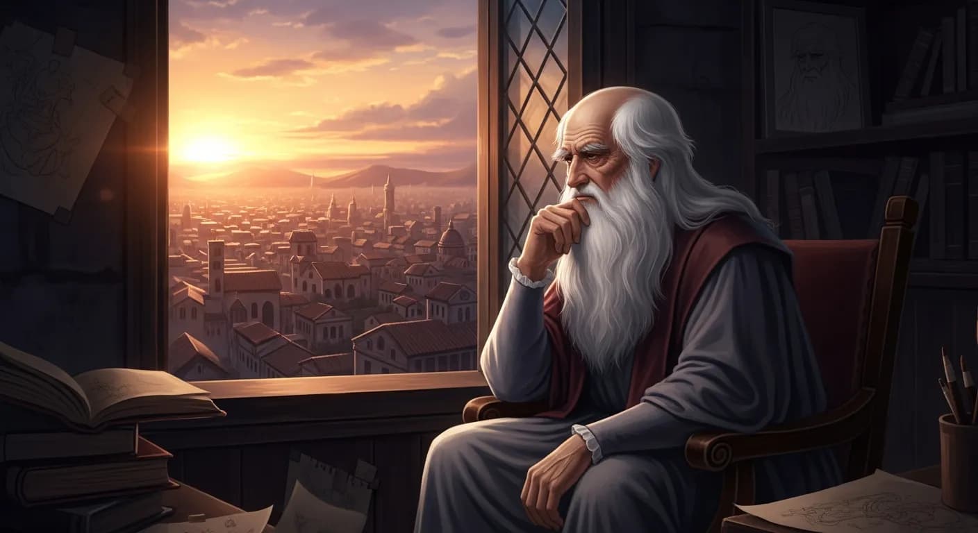 「レオナルド・ダ・ヴィンチ」「このところずっと、私は生き方を学んでいるつもりだったが、 最初からずっと、死に方を学んでいたのだ。」の画像