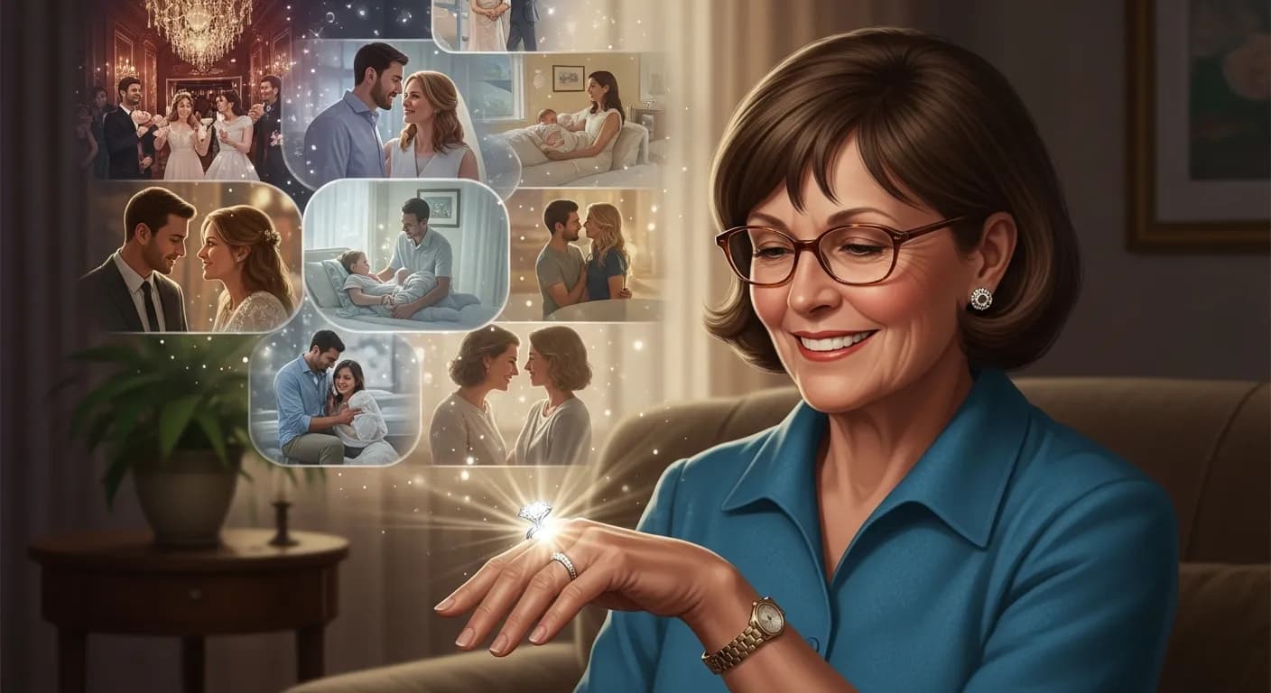 「エルマ・ボムベック」「長いこと結婚指輪が活躍してくれましたわ。 誘惑からも守ってくれました。 パーティーでは夫と何度も思い出させてくれ、もう帰る時間よとうながしてくれました。 夕食のお相手をホッとさせたこともありますし、 ...」の画像