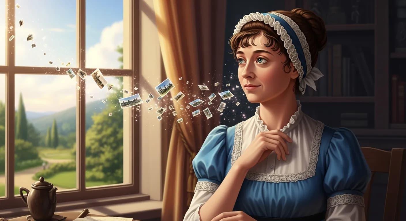 「ジェイン・オースティン」「過去の記憶がお前に喜びを与えるときにのみ、 過去について考えよ。」の画像