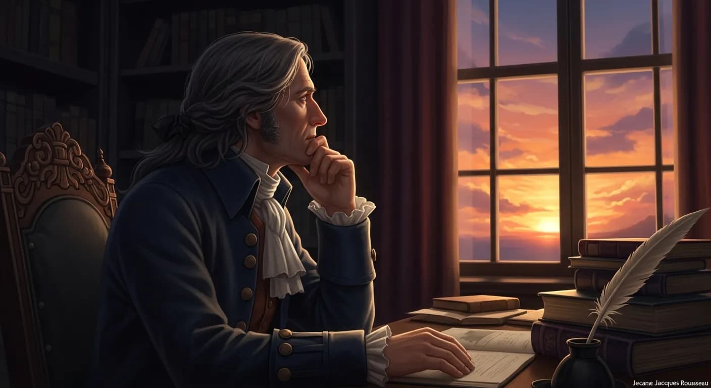 「ジャン=ジャック・ルソー」「なんと速やかに我々はこの地上を過ぎて行くことだろう。 人生の最初の四分の一はその使い道もわからないうちに過ぎ去り、 最後の四分の一はまたその楽しさを味わえなくなってから過ぎて行く。 しかもその間の期間...」の画像