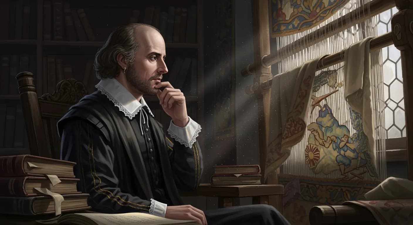 「ウィリアム・シェイクスピア」「われわれの人生は織り糸で織られているが、良い糸も悪い糸も混じっている。」の画像