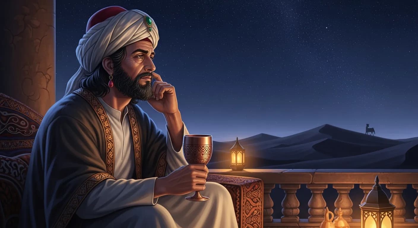 「ウマル・ハイヤーム」「酒を飲め。こう悲しみの多い人生は眠るか酔うかしてすごしたほうがよかろう。」の画像