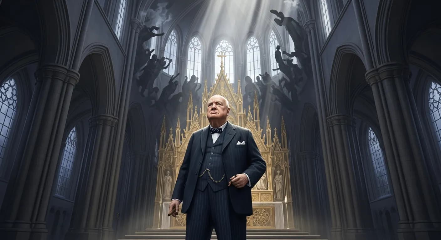 「ウィンストン・チャーチル」「私は神に会う覚悟はできている。 私と会見するという厳しい試練への準備が神の側でできているかどうかは別問題だが。」の画像