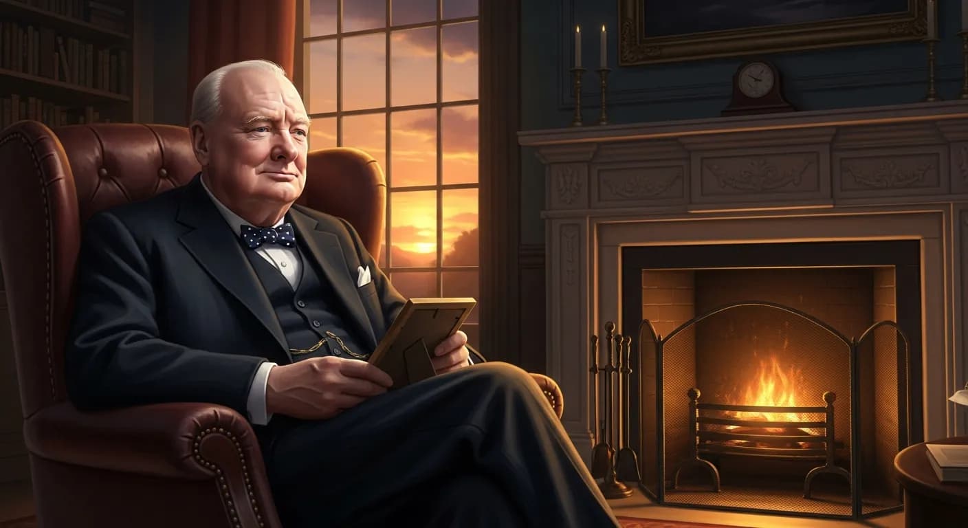 「ウィンストン・チャーチル」「私の業績の中で最も輝かしいことは、 妻を説得して私との結婚に同意させたことである。」の画像